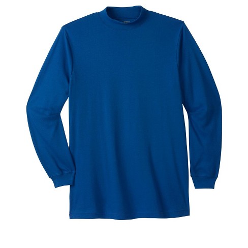 KingSize Men's Big & Tall Mock Turtleneck Long-Sleeve Cotton Tee - Tall -  8XL, Royal Blue