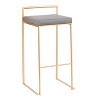 TOAOTBNBOB Contemporary Barstool with Stackable Design, Upholstered Counter Height Bar Stools, Industrial Bar Chairs for Dining Room, Gray - 2 of 4