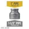 Pipe Decor 1 1/2 in. x 1 in. Black Reducing Coupling - 2 of 4