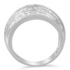 Silver 1.0 Cttw Diamond 6-Row Channel Set Domed Tapered Cocktail Fashion Ring - 4 of 4