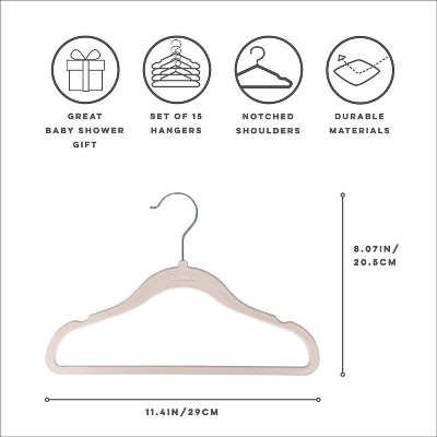 Cream and Neutral Baby Velvet Hangers with Closet Dividers Set