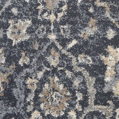 Navy Blue Synthetic Rectangular 5' x 7' Persian Rug