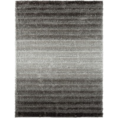 Gray Geometric 5' x 7' Shag Area Rug