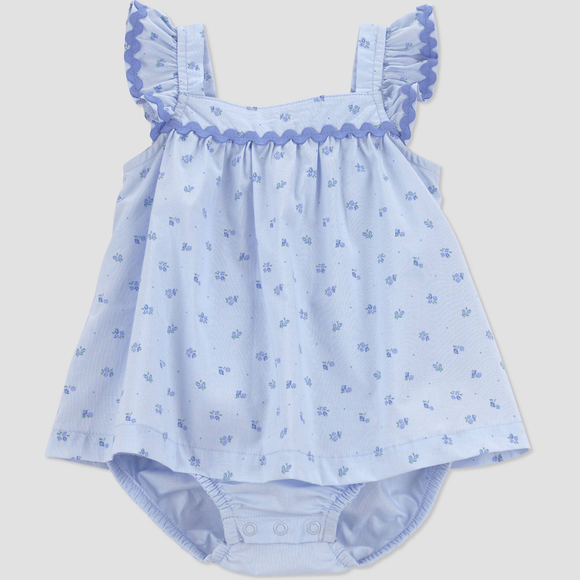 Carter's Just One You® Baby Girls' Floral Ruffle Sleeve Sunsuit - Blue