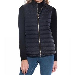 Women's Zip Thru Collar Zip Pocket Quilted Vest - Multiples - 1 of 4