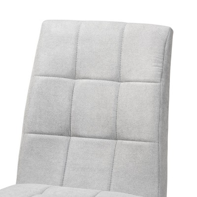 Light Grey Fabric and Walnut Wood Dining Chair Set