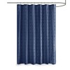 SEVOBAL Shower Curtain Cotton Jacquard Pom Pom Design with Soft Texture and Buttonhole Top, Indigo Blue, 72"*70"*0.13" - 2 of 4