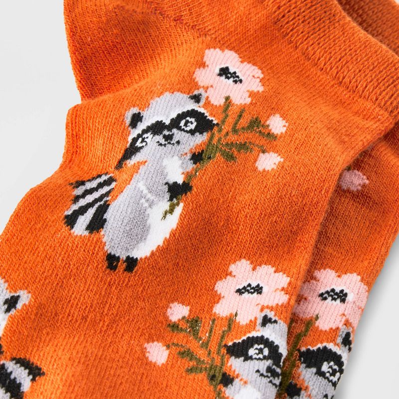 Women&#39;s Raccoons Low Cut Socks - Xhilaration&#8482; Orange 4-10, 3 of 4