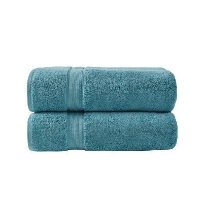 Vynxaria Aqua Antimicrobial Cotton Bath Sheet 2 Piece Set