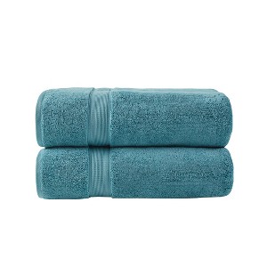 Vynxaria Aqua Antimicrobial Cotton Bath Sheet 2 Piece Set - 1 of 4