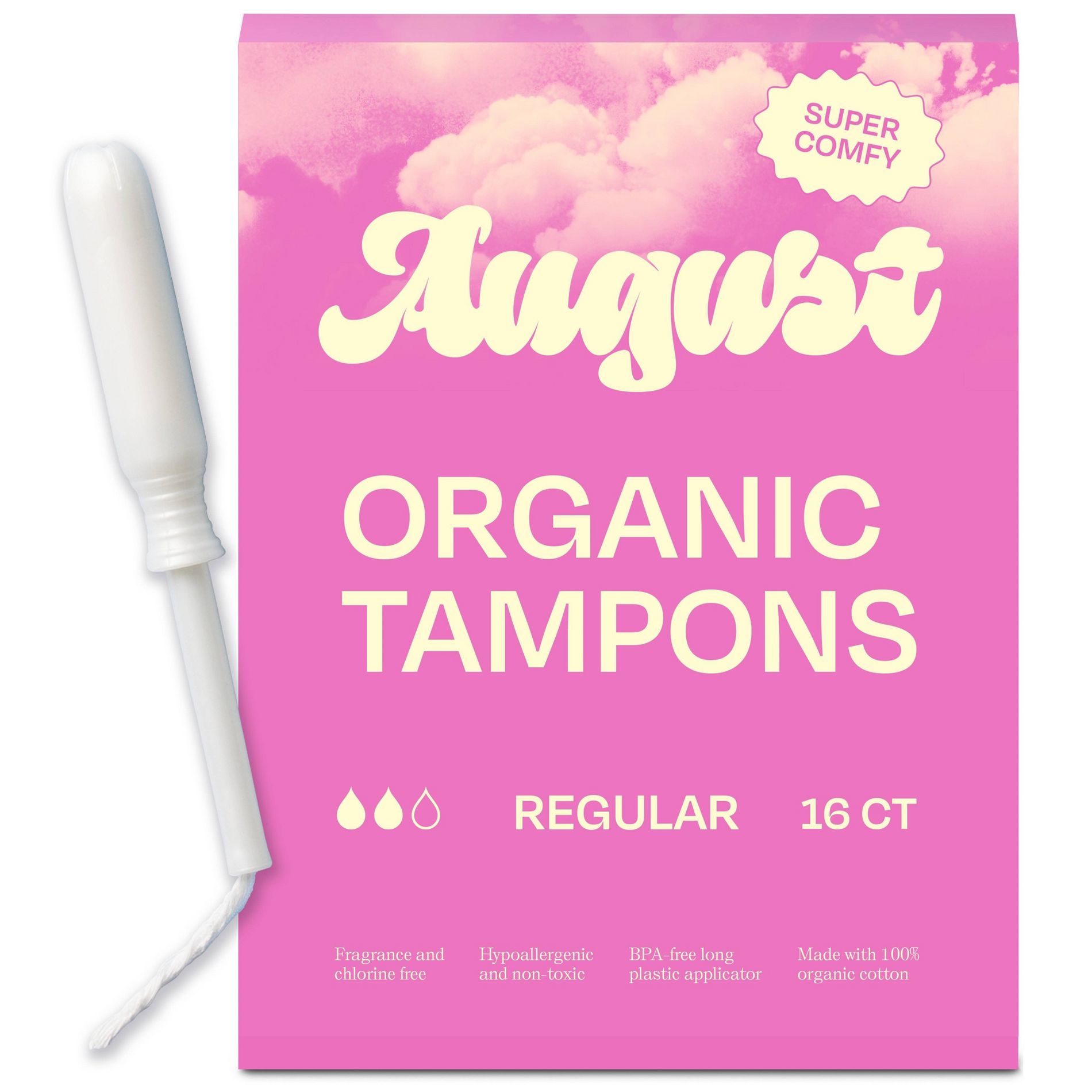 Its August Organic Regular Tampons - 16pk