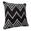 HomeRoots 20" X 20" Black And White 100% Cotton Chevron Zippered Pillow - 4 of 4