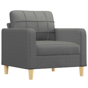 vidaXL Modern Fabric Sofa Chair, Dark Gray - 100% Polyester and Metal Construction with Comfortable Padding - 1 of 4