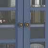 ModernLuxe Minimalist Display Cabinet with Double Glass Doors, Drawer & Adjustable Shelves, Modern Buffet Storage Sideboard - 4 of 4