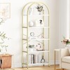 Bookshelf 5 Tier Bookcase Arched Display Racks Tall Standing Bookshelves Metal Frame Open Storage Rack Shelf Large Black Book Shelf for Bedroom - 4 of 4