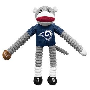 Little Earth - NFL Team Sock Monkey Pet Toy, Los Angeles Rams - 1 of 1