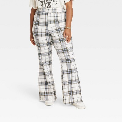 high waisted plaid pants plus size