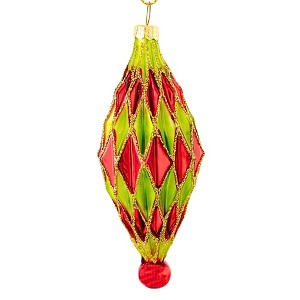 Cody Foster 4.5 Inch Midcentury Diamonds Small Christmas Tree Ornament , Christmas Decor Waffle Honeycomb Drop (1PC) - 1 of 4