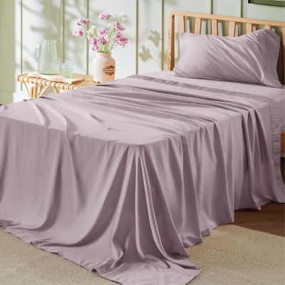 Twin XL Sheet Sets Dorm Bedding - 3 Pieces Soft Extra Long Twin Sheets, Hotel Luxury, Easy Care Microfiber for Women, Men, Kids and Teens, Pink Mocha