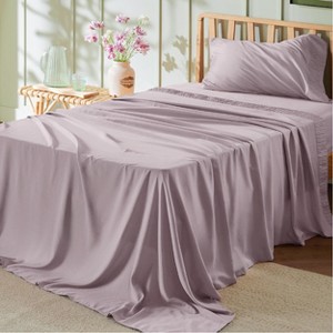 Twin XL Sheet Sets Dorm Bedding - 3 Pieces Soft Extra Long Twin Sheets, Hotel Luxury, Easy Care Microfiber for Women, Men, Kids and Teens, Pink Mocha - 1 of 4