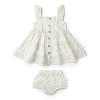 Organic Flutter Buttoned Tiered Dress - Sage Floral - 2 of 4