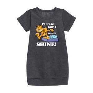 - Garfield - Rise But Won't Shine Graphic Short Sleeve Fleece Dress - 1 of 3