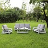 Outdoor single, Sofa Chair With Cushion,Stainless Steel Hardware, Comfortable Armrests Garden Sofa Furniture,abstract,white,29.92in,2.49ft - 4 of 4