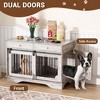 47" Dog Furniture Crate, Large Furniture Style Dog Crate w/ 2 Storage Draws & Removable Divider & Triple Door Design - 3 of 4