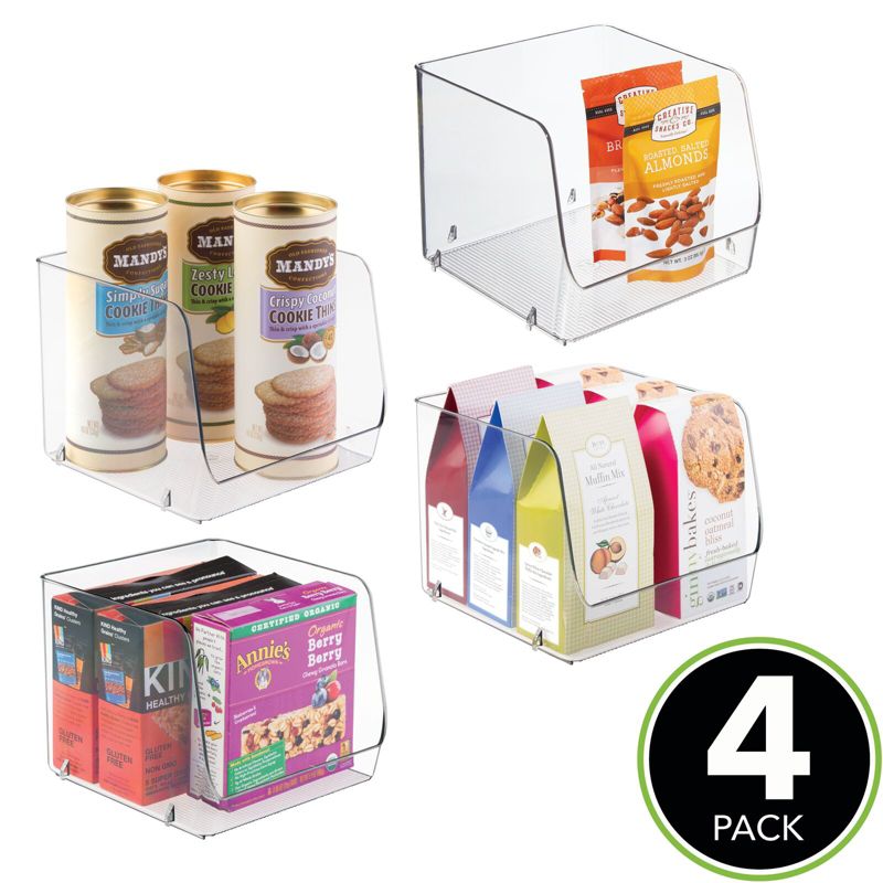 mDesign Stackable Plastic Food Storage Bin, Open Front, 2 of 10