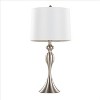 LumiSource (Set of 2) Ashland 27" Contemporary Metal Table Lamps Brushed Nickel with White Textured Linen Shade from Grandview Gallery: UL Listed - 2 of 4
