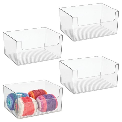 mDesign Modern Stackable Plastic Open Front Dip Storage Organizer Bin  Basket for Kitchen Organization - Shelf, Cupboard, Cabinet, and Pantry
