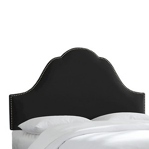 Arch Nail Button Headboard - Black - Full - Skyline Furniture