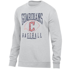 MLB Cleveland Guardians Men's Ash Crewneck Sweatshirt : Target