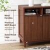 Elegant Fluted Storage Cabinet with Adjustable Shelves, Modern Buffet Sideboard - 3 of 4