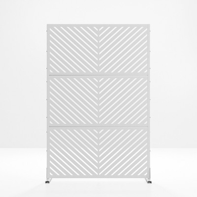 Lirago White 72 in. Galvanized Metal Outdoor Privacy Screens Garden Outdoor Fence