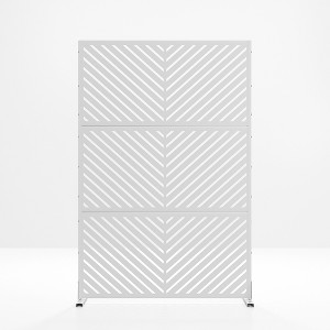 Lirago White 72 in. Galvanized Metal Outdoor Privacy Screens Garden Outdoor Fence - 1 of 4