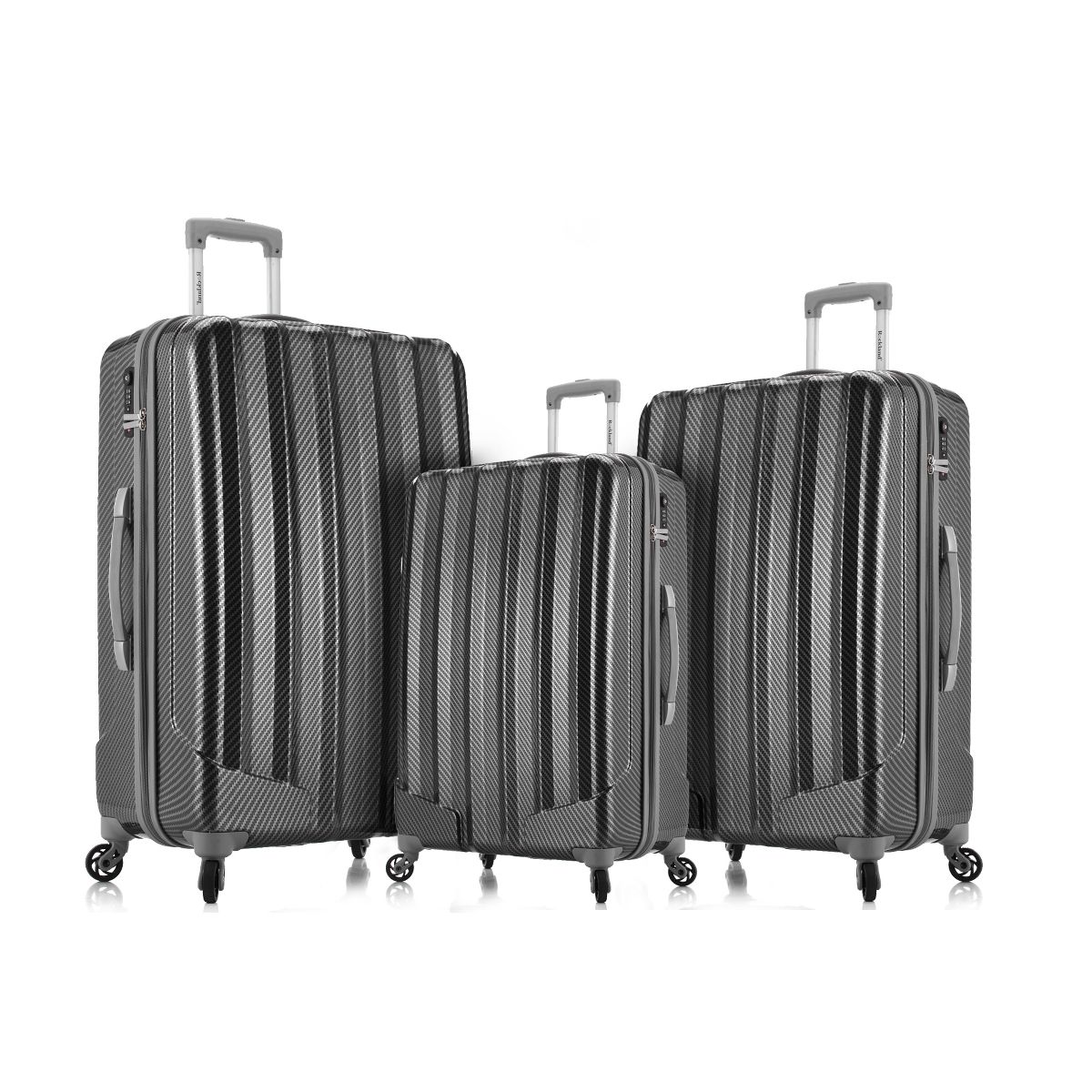 Rockland Barcelona 3pc Hardside Checked Luggage Set