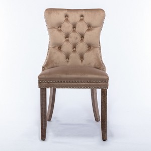 NicBex Dining Chair Set of 2 Modern Upholstered Velvet Fabric Tufted Side Chair with Wood Legs Dining Room Furniture - 1 of 4