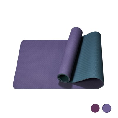 VisioGear Yoga Mat, Exercise Yoga Mat with Non-Slip Design, Multi-Purpose Workout Mat for Women, Purple & Gray, 72"*24"*0.24"