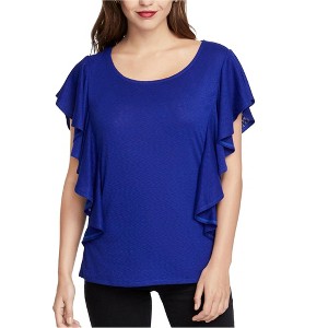 Rachel Roy Womens Greta Pullover Blouse, Blue, Large - 1 of 1