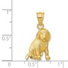 Black Bow Jewelry 14k Yellow Gold 2D Satin and Diamond Cut Dog Pendant or Charm - 4 of 4