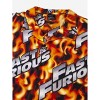 Fast & Furious Logo All-Over Print Flame Background Adult Short Sleeve Button-Down Shirt - 2 of 4
