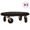 VidaXL Plant Trolleys with Wheels 3 pcs Diameter 15.7 in. Black 606.3 lb - 2 of 4