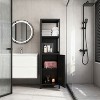KTMBDW Bathroom Floor Cabinet, 5 Tier Tall Thin Linen Tower Storage Cabinet Free Standing Bamboo with 2 Shelves and Cupboard for Bathroom - 2 of 4