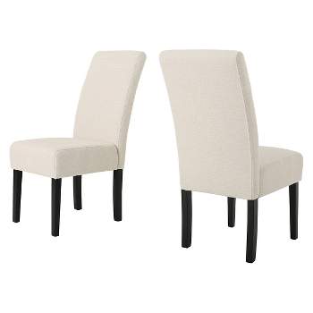 Set of 2 T-stitch Pattern Fabric Dining Chair Beige - Christopher Knight Home