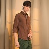 Campus Sutra Men Men's Chocolate Brown Mesh-Textured Knit Shirt - 2 of 4