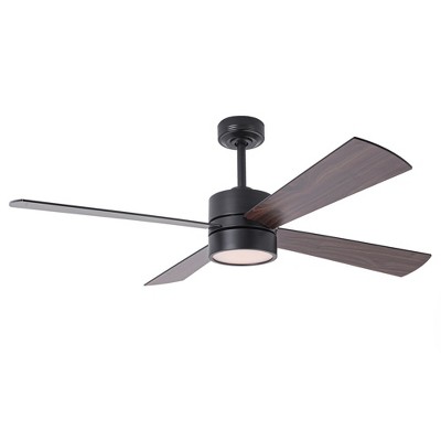 Parrot Uncle 52" Modern Black RGB LED Ceiling Fans With Lights and Remote