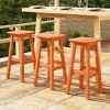 WestinTrends Malibu 29" All Weather Hdpe Outdoor Patio Square Backless Bar Stool (Set of 3) - 2 of 4