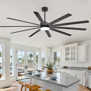 Airsurfer Ceiling Fan with LED Light and Remote Control Black Ceiling Fan with  Plywood Blades 6 Speed Reversible Quiet DC Motor for Livingroom - 1 of 4