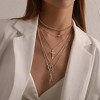 HTUTWOO Multi-layered Gold Necklace, Cross Pendant Coin Medallion Rose Pendant Layered Chain, Jewelry for Women - 3 of 4